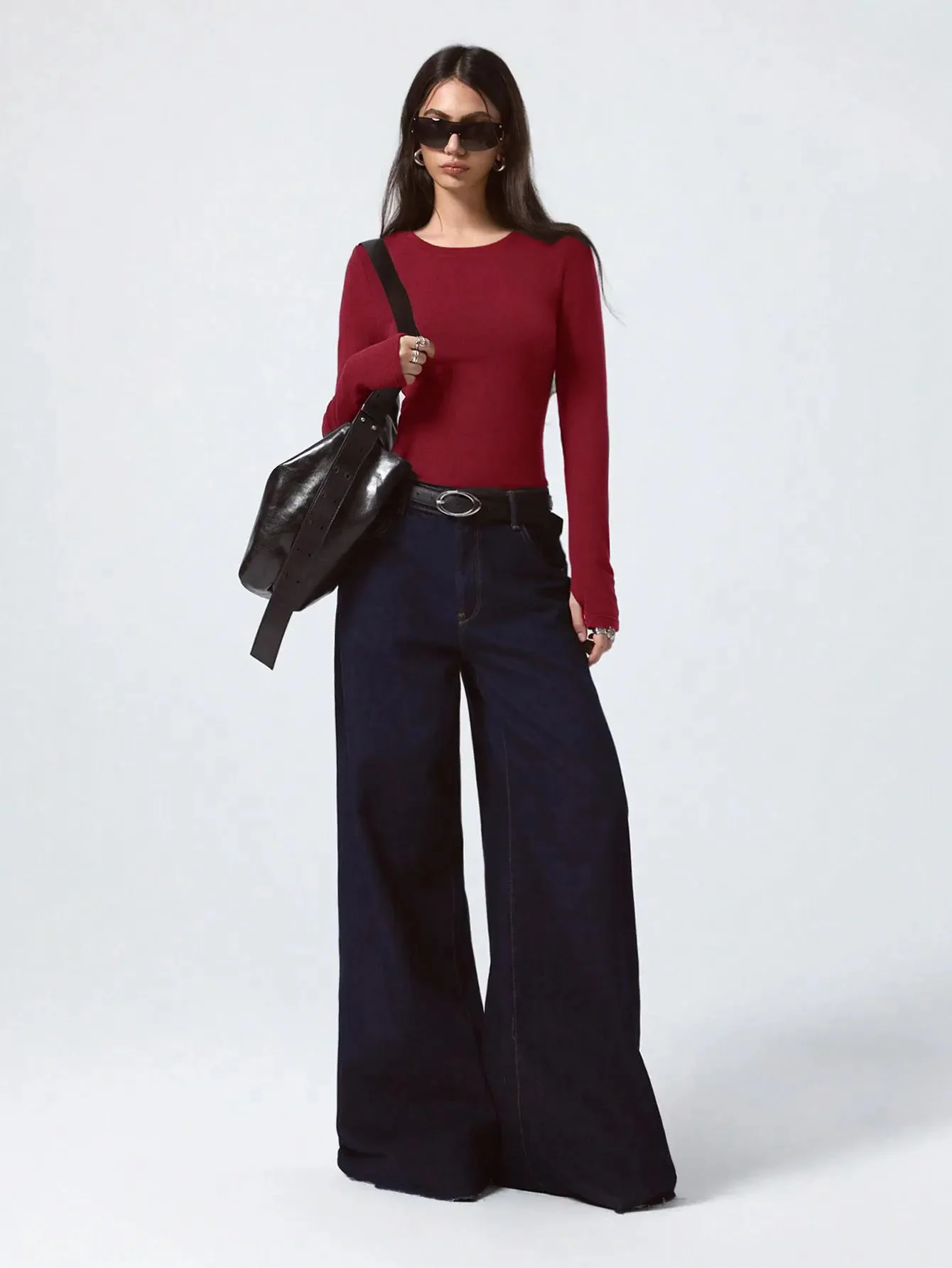Women‚Äôs Maroon Full Sleeve Slim Fit T-Shirt - Image 5