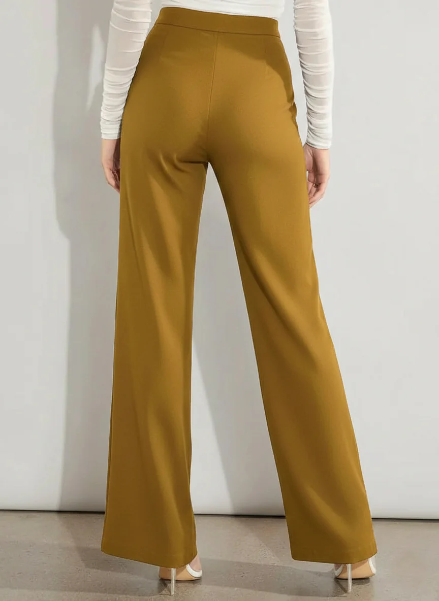 Women‚Äôs Mustard High Waisted Wide Leg Pants - Image 5