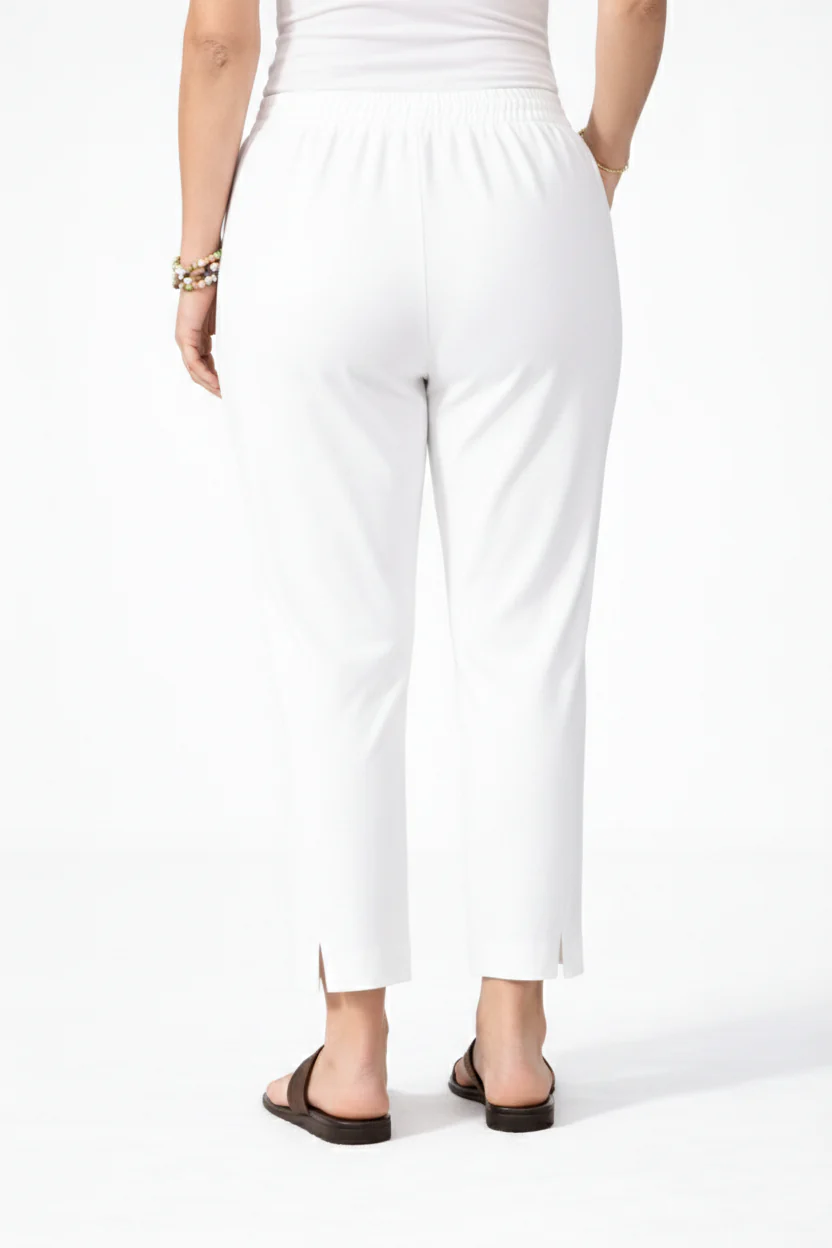 Women’s White Straight Leg Ankle Pants - Image 5