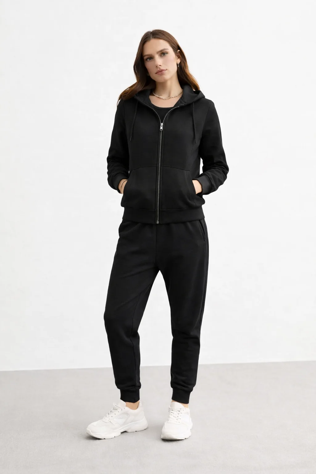 Women‚Äôs Zip Up Hoodie Jogger Lounge Set - Image 3