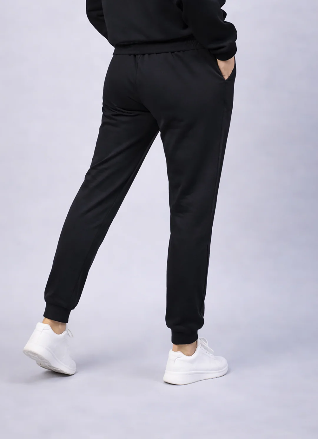 Women's Black Oversized Hoodie & Cargo Joggers Lounge Set - Image 3