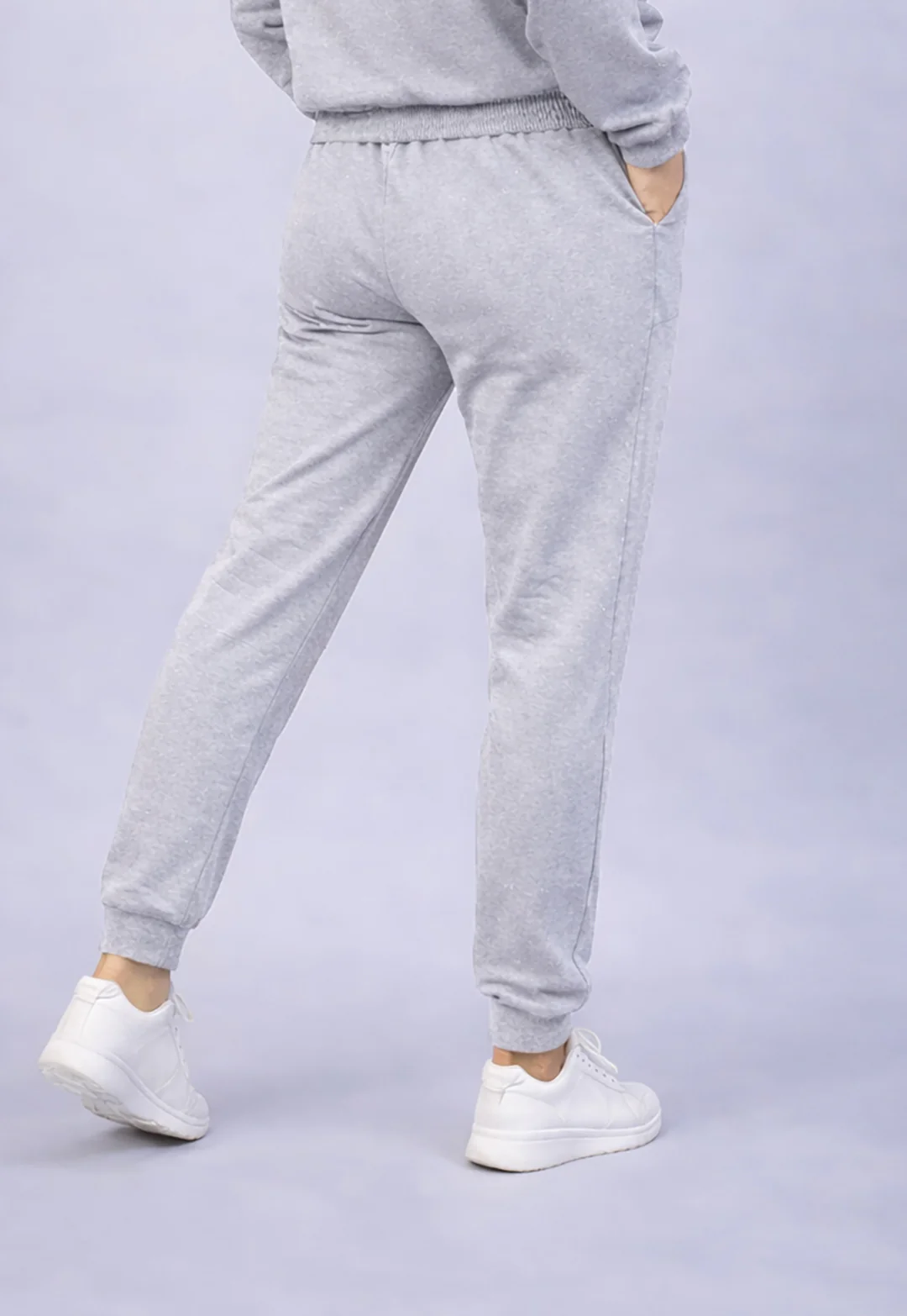 Women's Heather Grey Oversized Hoodie & Joggers Sweatsuit Set - Image 3