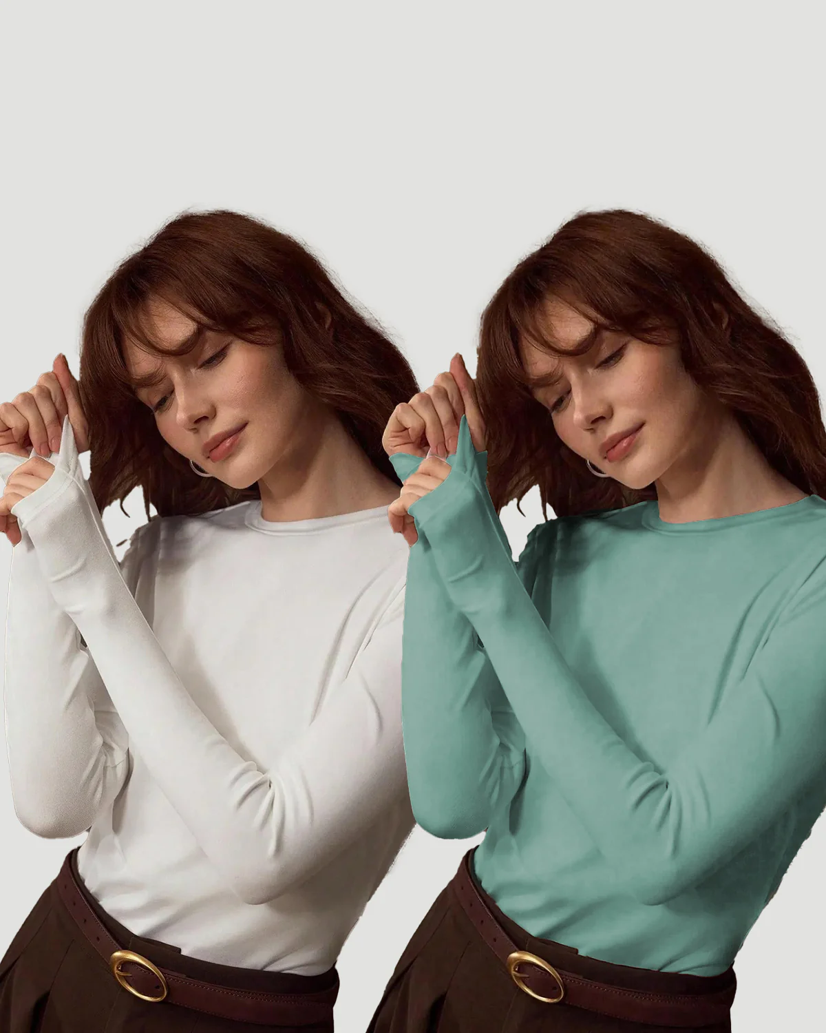 Women's Long Sleeve Crew Neck Basic Tee 2-Pack