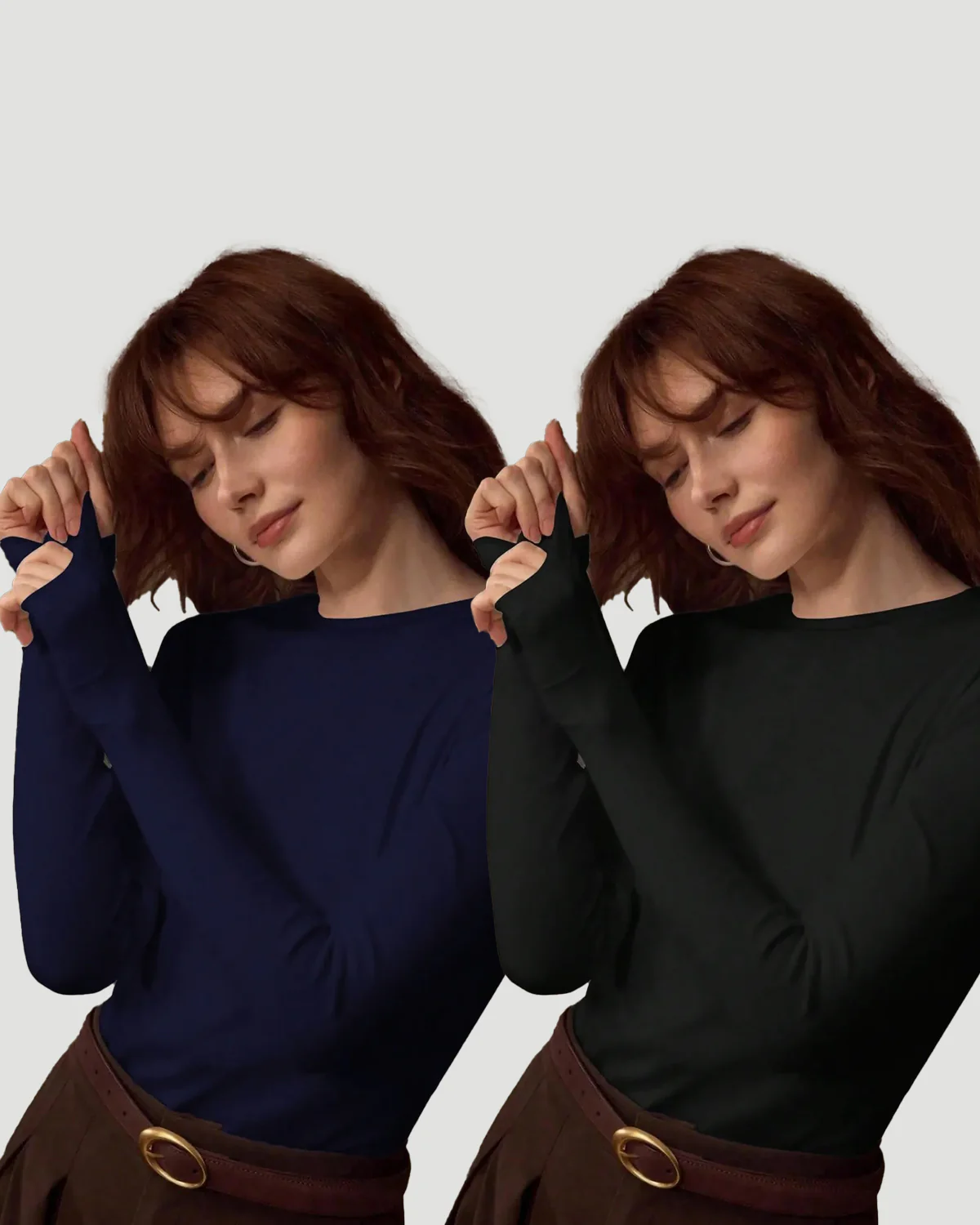 Women's Long Sleeve Crew Neck Basic Tee 3-Pack