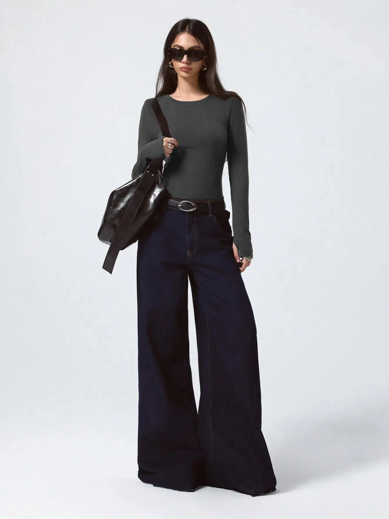 Women's Long Sleeve Fitted Crew Neck Top - Image 5