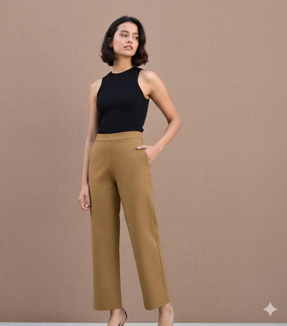 Women's Mustard Yellow Ankle Length Pants - Image 5
