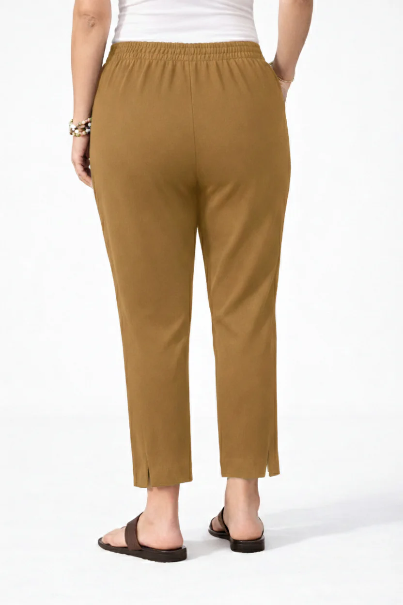 Women's Mustard Yellow Ankle Pants Plus Size - Image 2