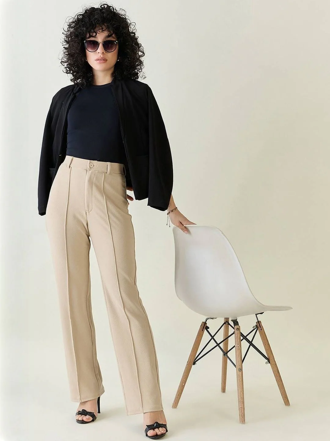 Women's Stylish Tops & High Waist Tailored Pants - 2 Piece Outfit Sets - Image 4