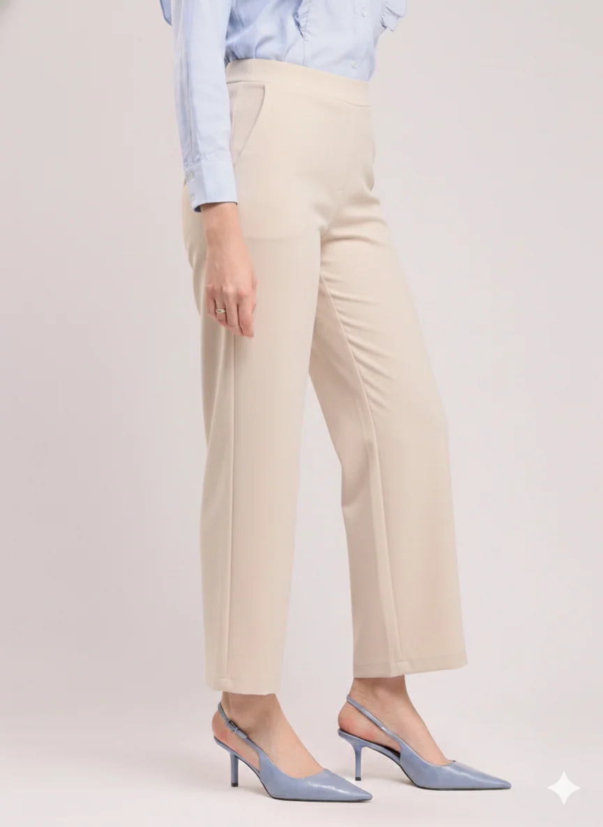 Women's White Wide Leg Cropped Pants - Image 6