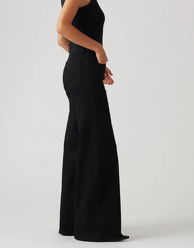 Women's Wide Leg Black Denim jeans - Image 3